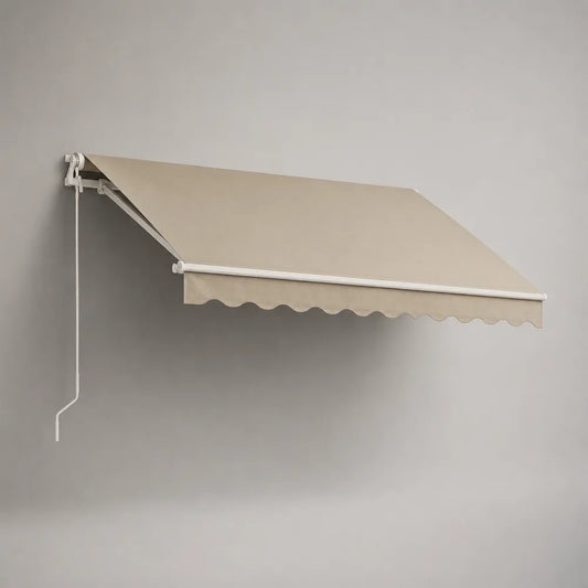 Tenda da sole a parete retrattile in poliestere beige con struttura in alluminio 400 x 300 cm